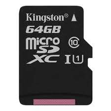 memoria micro sd 64gb class 10 kingston canvas sdcs2/64gb con adapt garantia 5 años