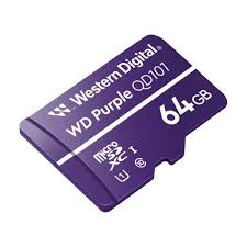 microsd wd purple clase 10 64gb
para videovigilancia 24/7 - 3
años de garantia