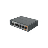 (hex s) router dual core, 5 puertos gigabit, 1 puerto sfp, poe in, poe out