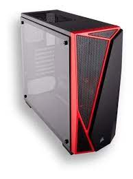 caja corsair spec 04 negra-rojo vidrio templado