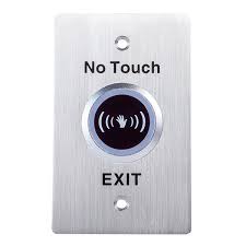 botón de salida no touch temporizado. en acero inoxidable con led indicador
(rojo: encendido - inactivo. ; verde: encendido - activo). para una sola puerta,
con programacion ajustable de tiempo ( 5 - 25 seg. ) y distancia ( 4 - 10 cm ).