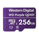 memoria micro sd 256gb c10 u1 v10 r/w 100/60 mbps wd purple qd101 surviellance wdd256g1p0c/256gb garantia 3 años